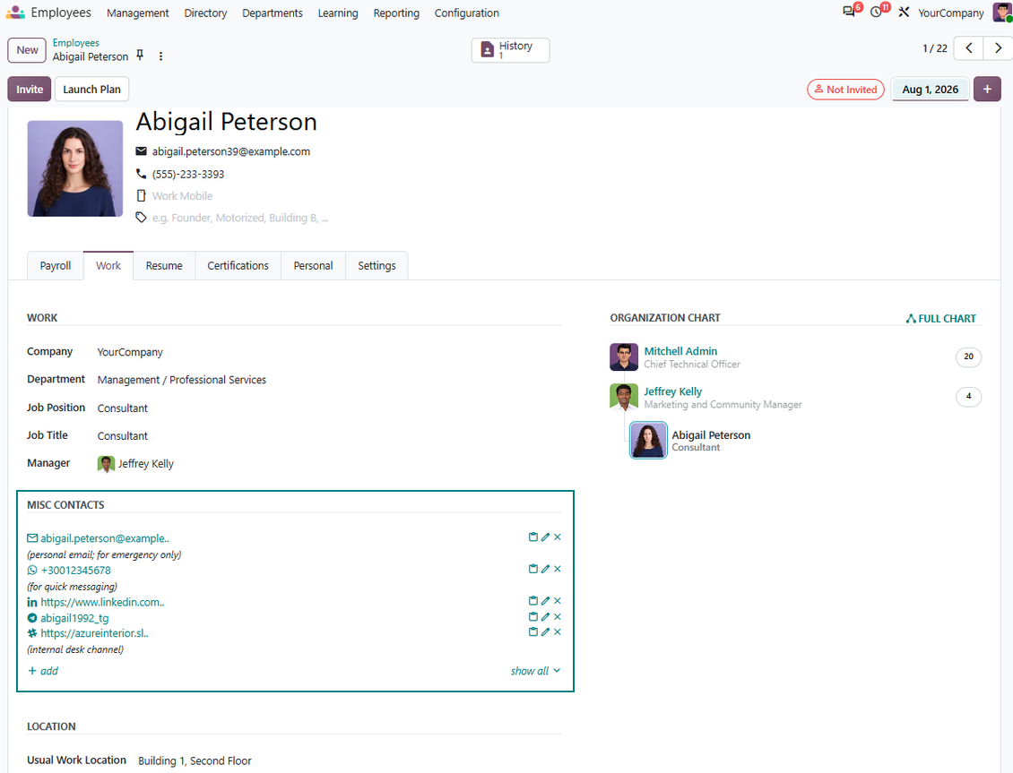 Odoo employees: full partner details widget