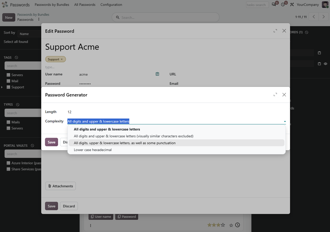 Password generator wizard for creating strong Odoo passwords with configurable length and rules