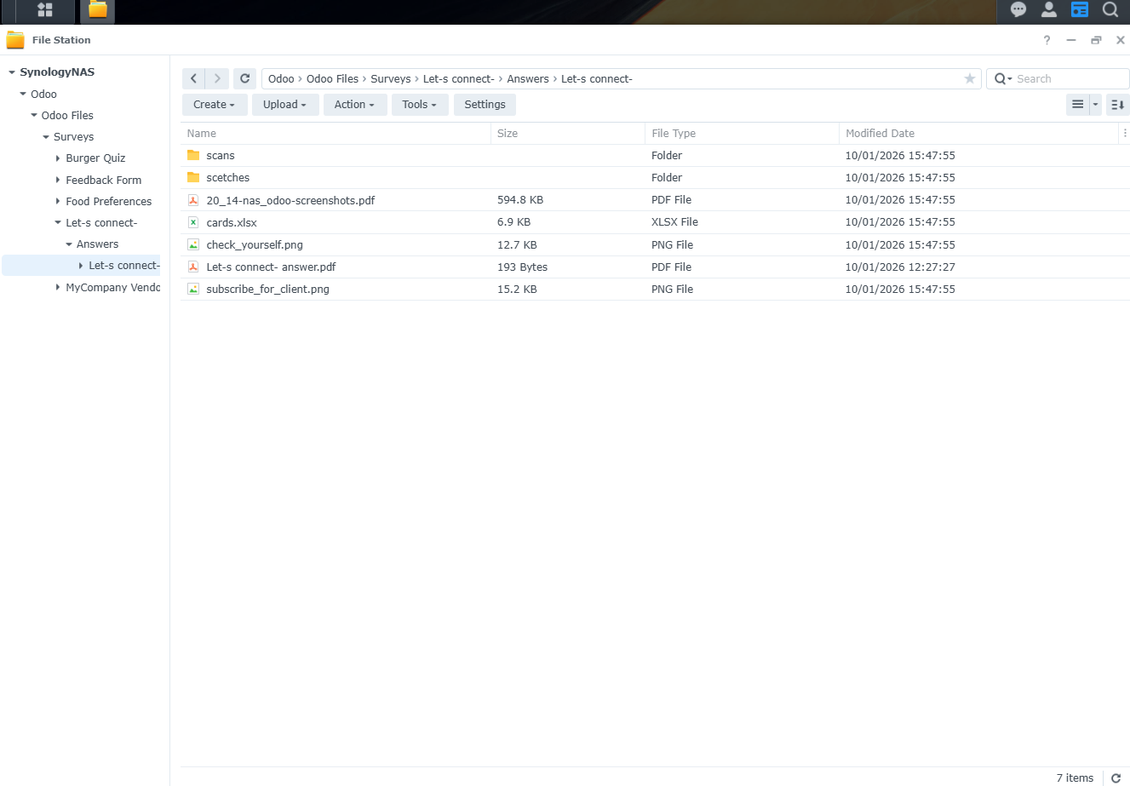 Lampiran NAS dari Odoo