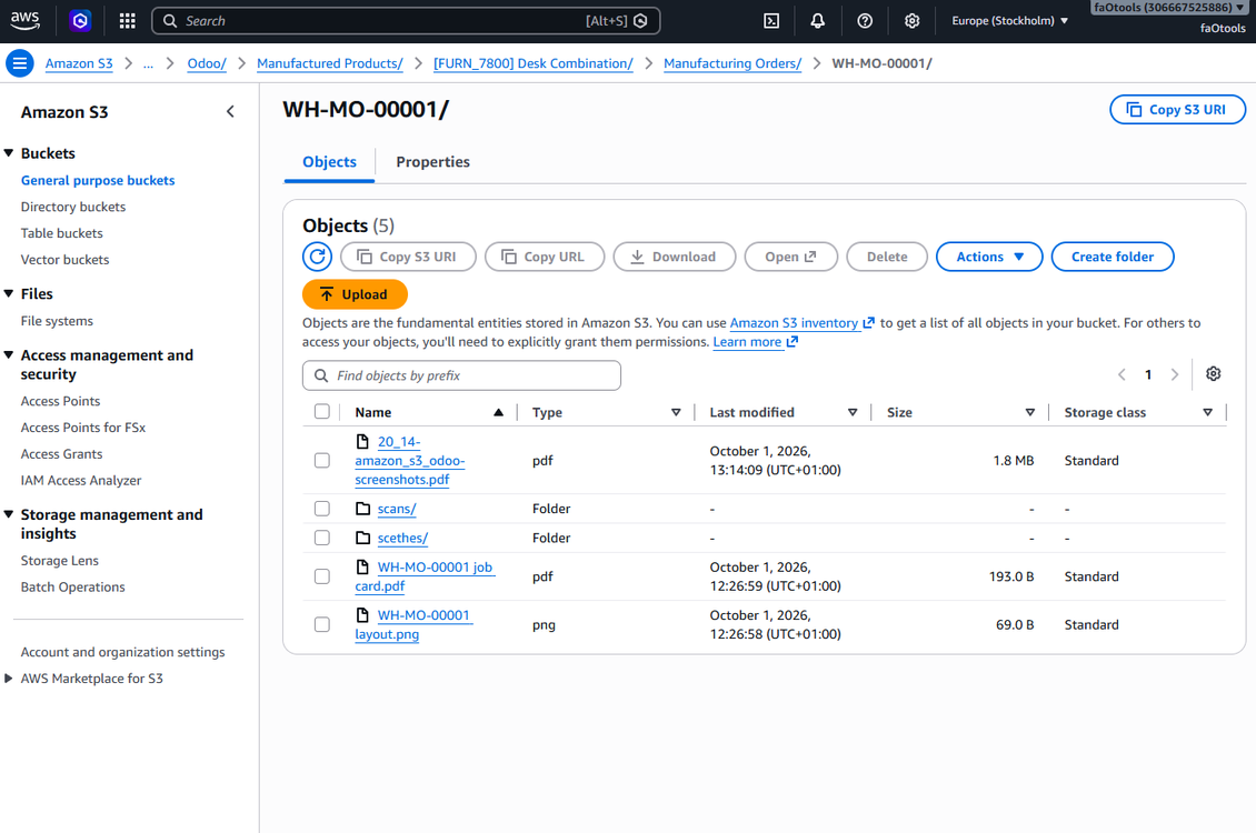 Berkas Odoo di bucket Amazon S3