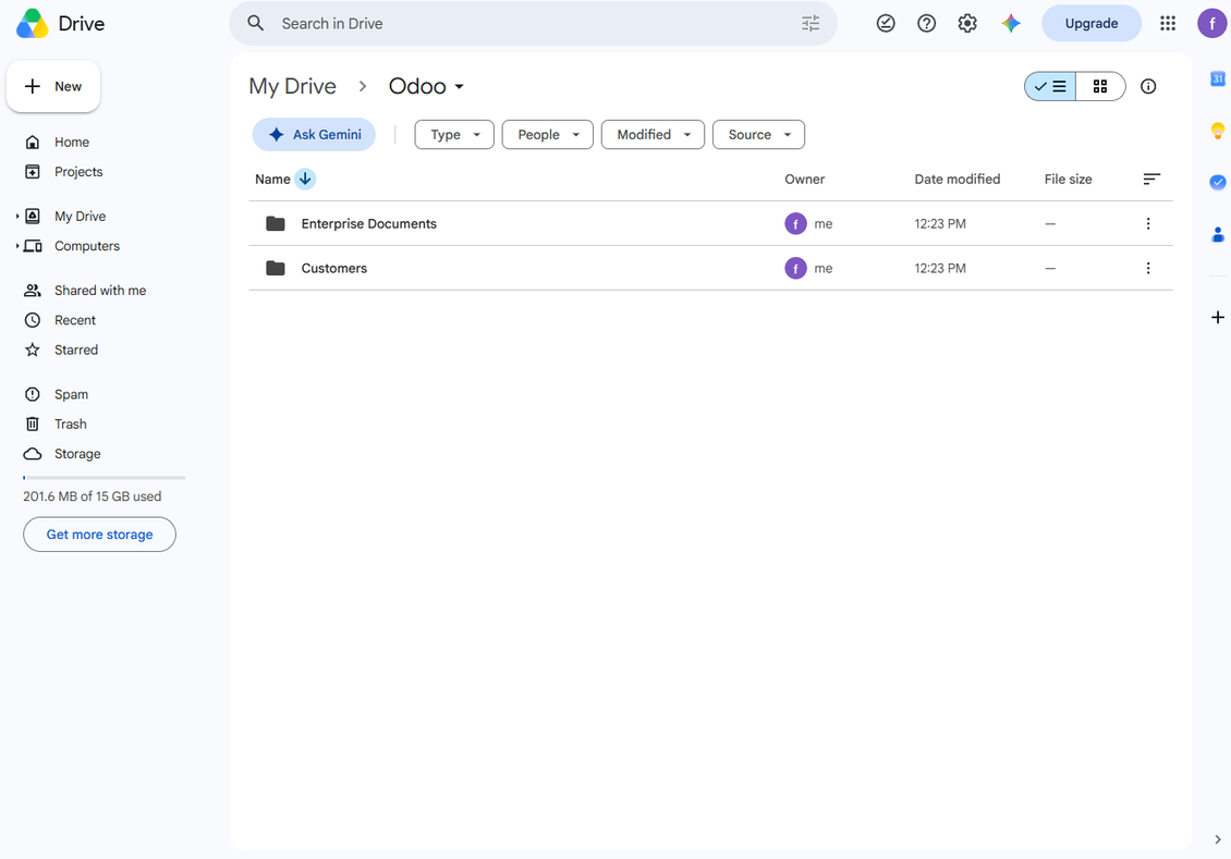 Odoo synced document management system