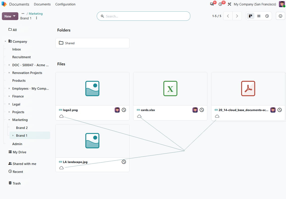 Cloud sync of Odoo Document workspaces