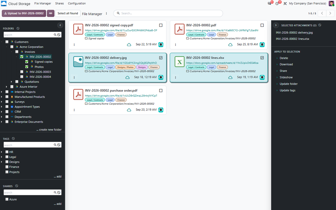 Synchronize Odoo folders with Google Drive