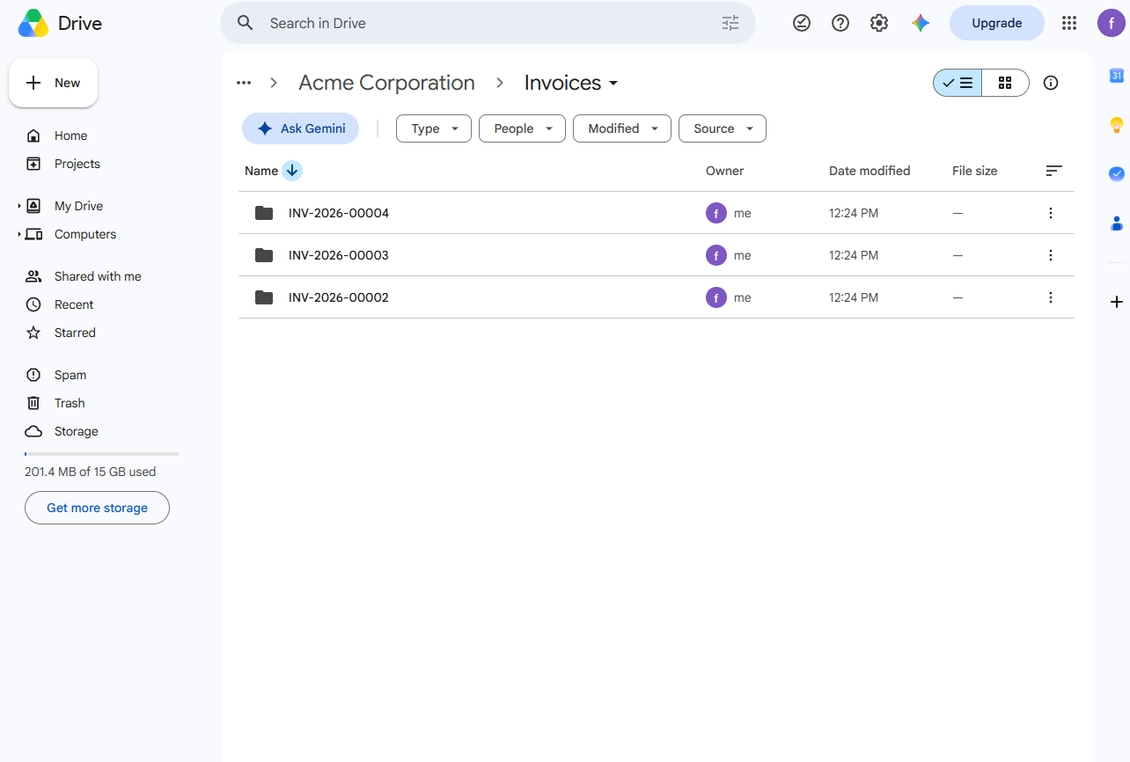 Google Drive subdirectories