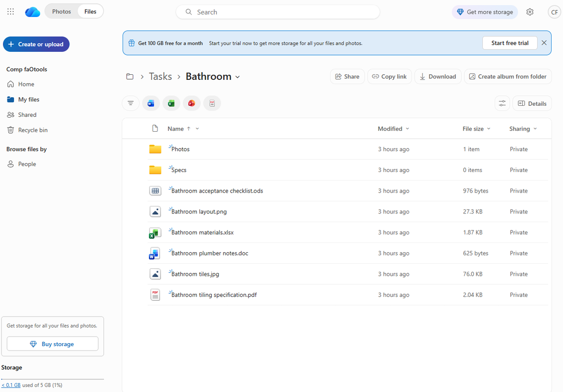 Document-related folder in OneDrive/SharePoint