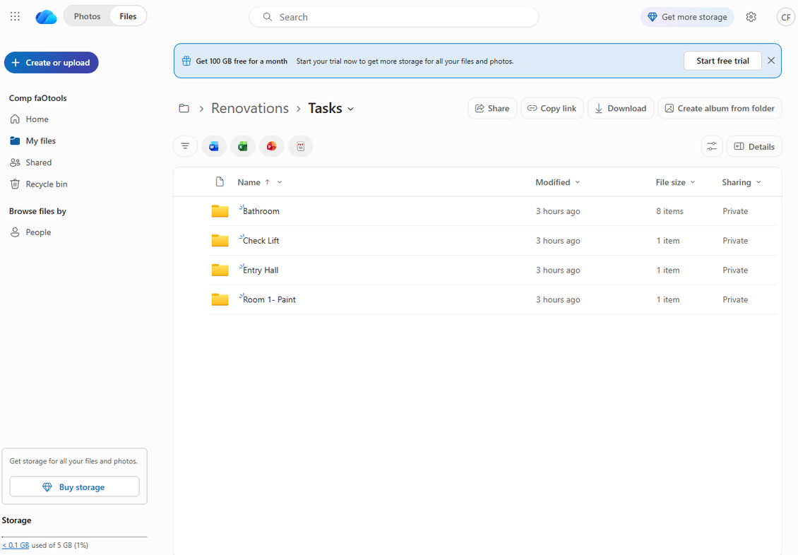 OneDrive/SharePoint subdirectories
