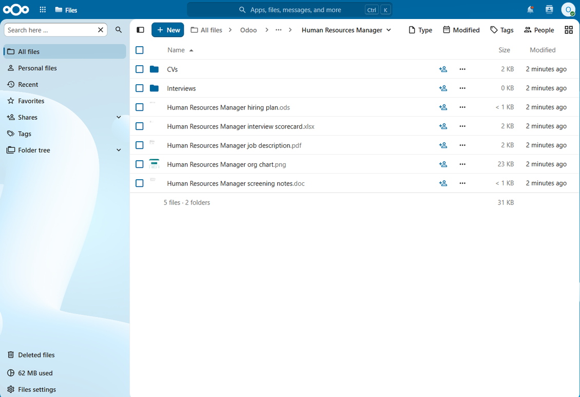 Document-related folder in ownCloud/Nextcloud