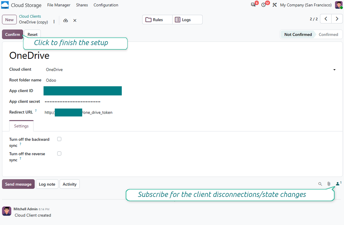 Konfigurasi Odoo untuk OneDrive / SharePoint
