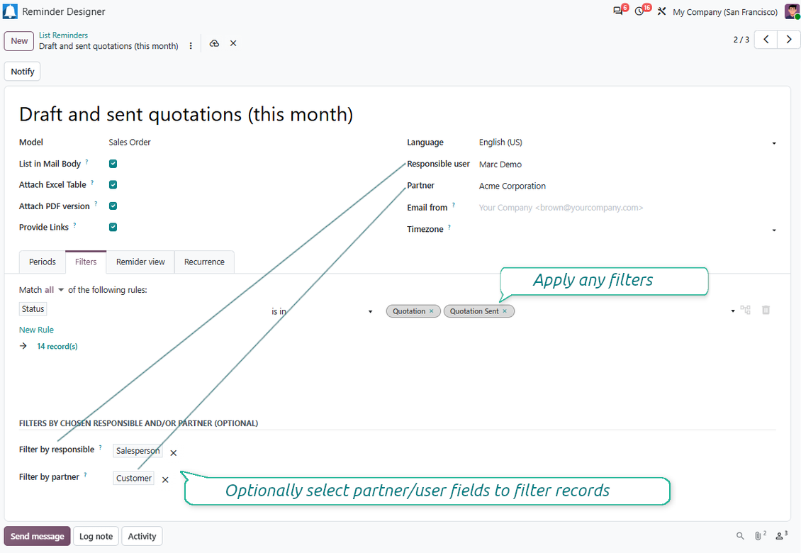 Dynamic Odoo records filter