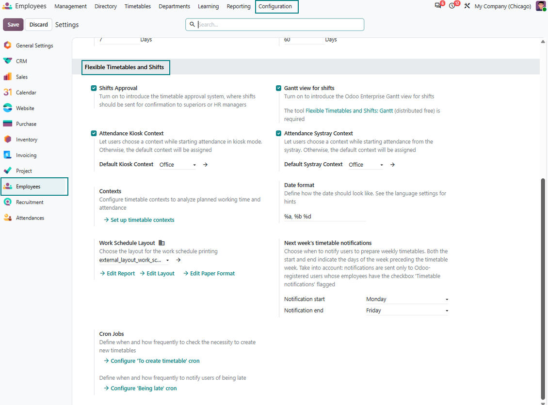 Odoo HR settings
