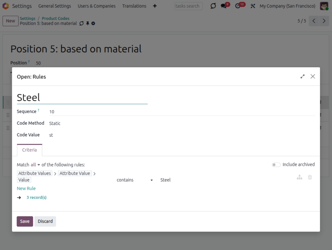 Regla de categoría de producto para la referencia