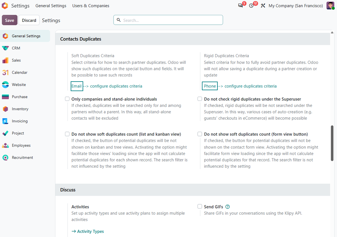 Odoo: zachte en harde criteria configureren om duplicaten te zoeken