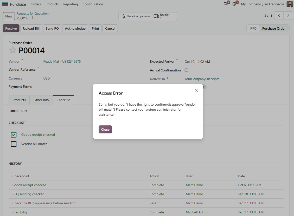 User groups per purchase checkpoint