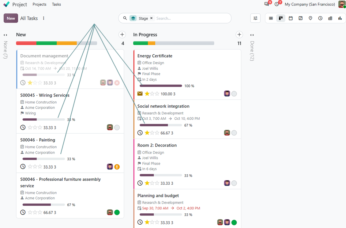 Check actions' progress