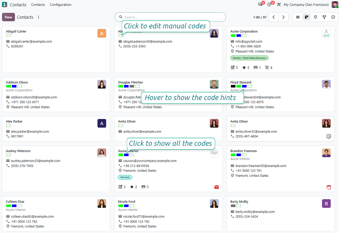 Kanban color codes management