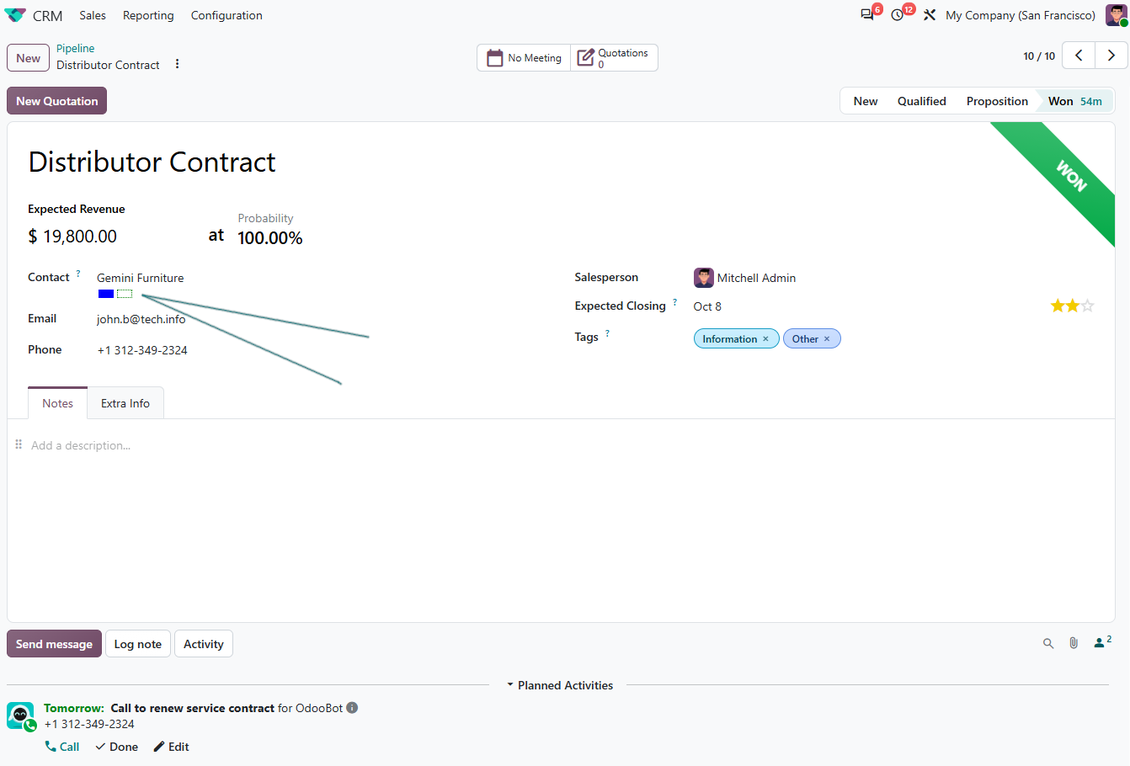 CRM: customer color codes