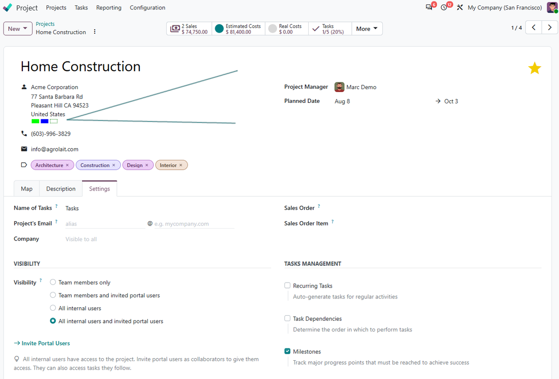 Odoo projects: color coding