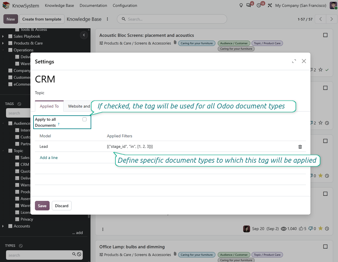 Tag KnowSystem untuk objek Odoo