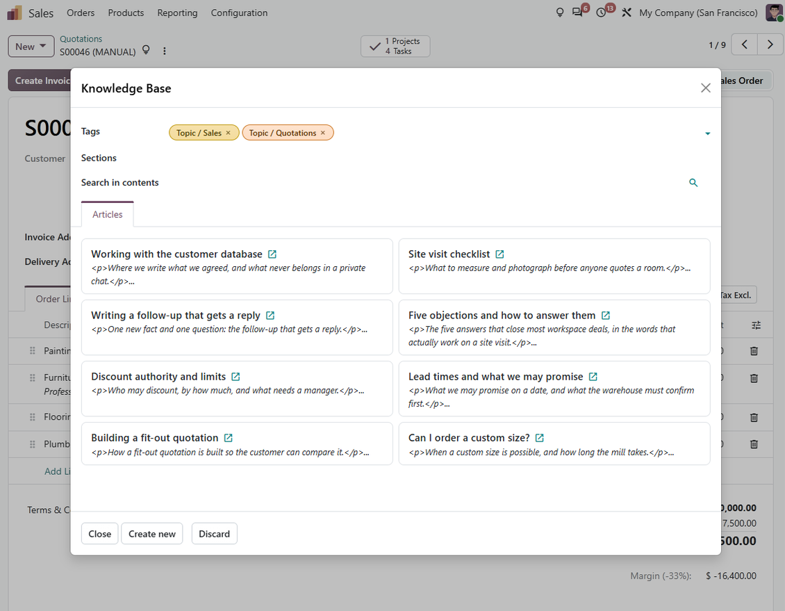Odoo KMS: cari artikel