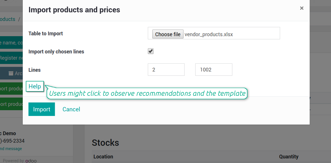 Portal supplier products' and prices' import
