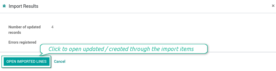 Import wizard results