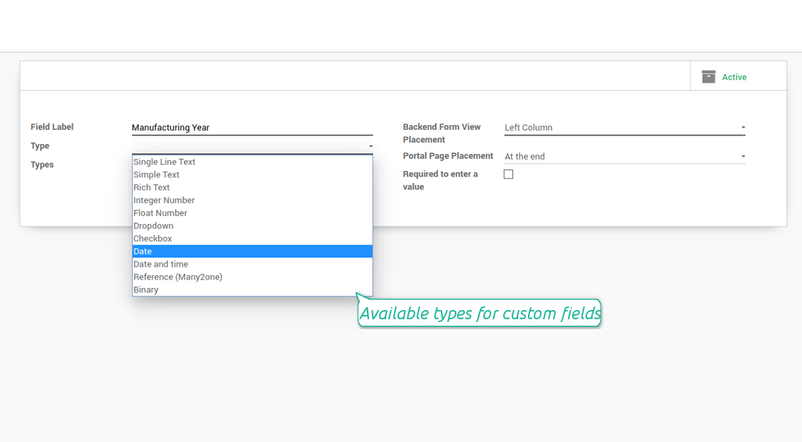 Field types for custom Helpdesk tickets