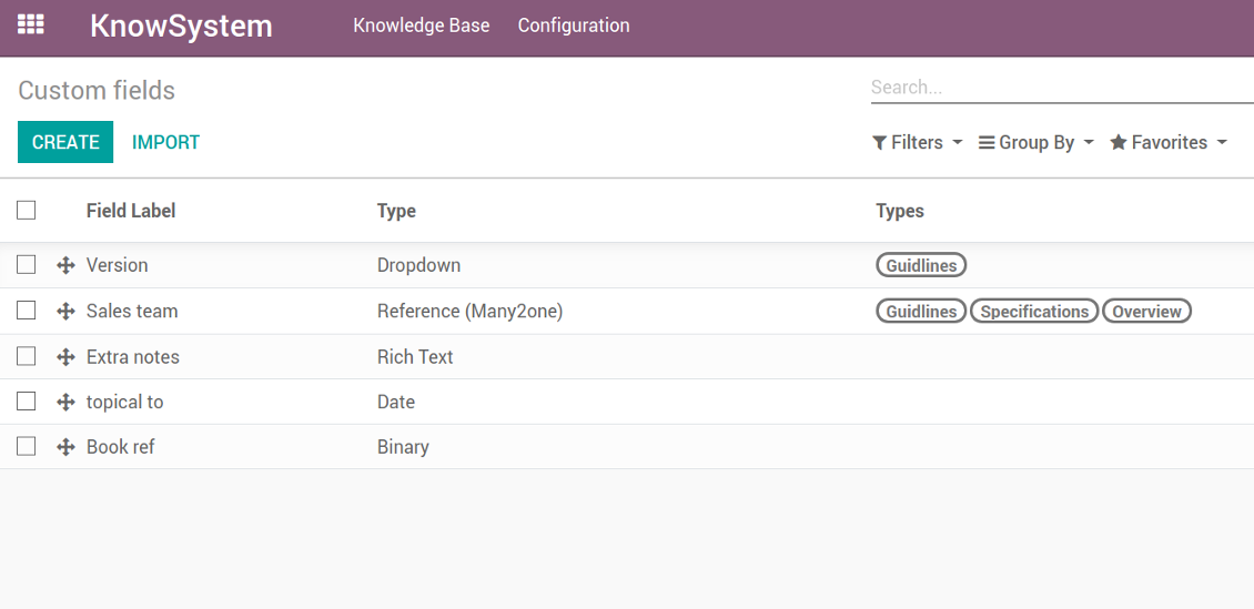 Customize properties of knowledge base